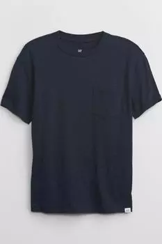 Футболка с короткими рукавами и карманом Gap, синий
