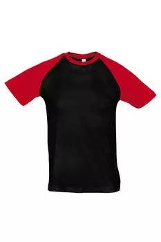 Футболка с короткими рукавами и контрастным принтом SOL'S, черный