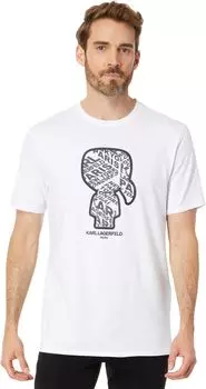 Футболка с короткими рукавами и контурным персонажем Карла Karl Lagerfeld Paris, белый