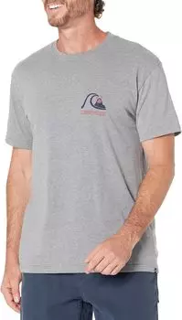 Футболка с короткими рукавами и круглой спинкой Quiksilver, цвет Medium Grey Heather
