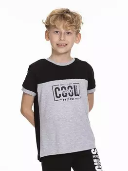 Футболка с короткими рукавами и круглым вырезом для мальчиков Myhanne, черный