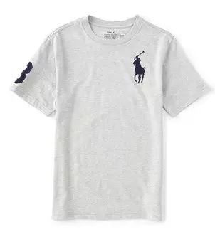 Футболка с короткими рукавами и круглым вырезом Polo Ralph Lauren Big Boys 8–20, серый