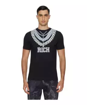 Футболка с короткими рукавами и круглым вырезом спереди с графическим рисунком John Richmond, черный