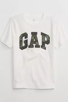 Футболка с короткими рукавами и круглым вырезом с логотипом Gap, белый