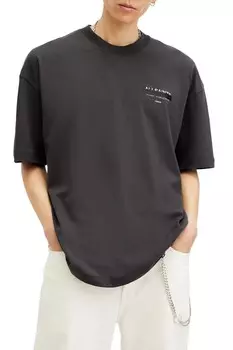 Футболка с короткими рукавами и круглым вырезом Allsaints redact All Saints, черный