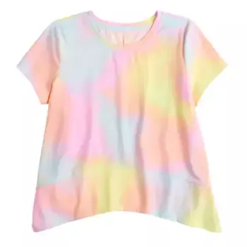 Футболка с короткими рукавами и круглым вырезом для девочек 7-16 лет Tek Gear, цвет multi dye