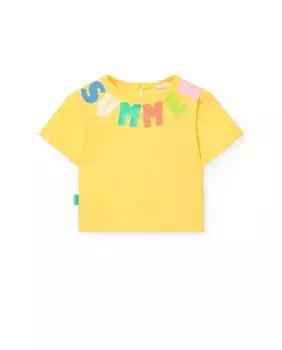 Футболка с короткими рукавами и круглым вырезом для девочки Boboli, желтый