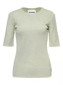 Футболка с короткими рукавами и круглым вырезом JIL SANDER, зеленый