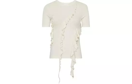 Футболка с короткими рукавами и круглым вырезом Acne Studios, Ecru