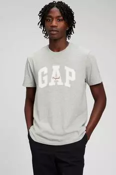 Футболка с короткими рукавами и круглым вырезом с логотипом Gap Gap, серый