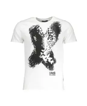 Футболка с короткими рукавами и логотипом Cavalli Class, белый