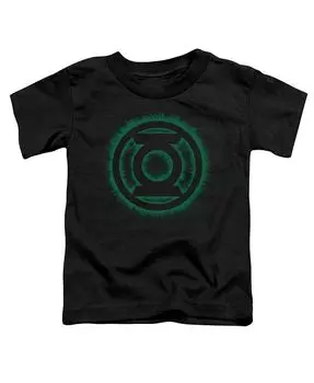 Футболка с короткими рукавами и логотипом Green Flame для малышей Baby-Girls Green Lantern, черный