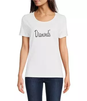 Футболка с короткими рукавами и логотипом Heritage Diamonds, белый