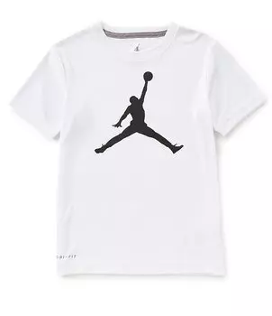 Футболка с короткими рукавами и логотипом Jordan Big Boys 8–20 Jumpman, белый