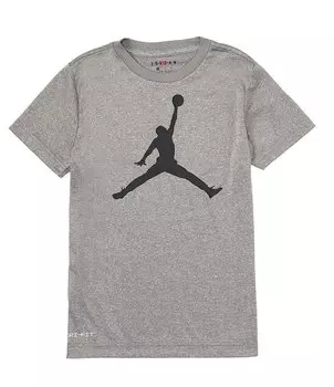 Футболка с короткими рукавами и логотипом Jordan Big Boys 8–20 Jumpman, серый