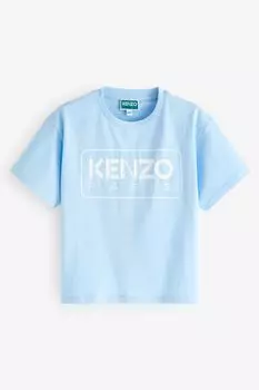 Футболка с короткими рукавами и логотипом Kenzo Kids, синий