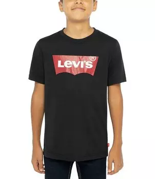 Футболка с короткими рукавами и логотипом Levi's Big Boys 8–20, черный