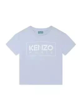 Футболка с короткими рукавами и логотипом Little Kid's & Kid's Kenzo, цвет pale blue
