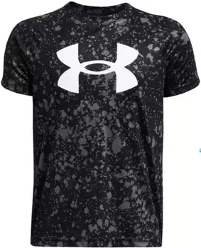 Футболка с короткими рукавами и логотипом Under Armour для мальчиков, черный/белый