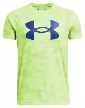 Футболка с короткими рукавами и логотипом Under Armour для мальчиков, цвет Morph Green/Tech Blue