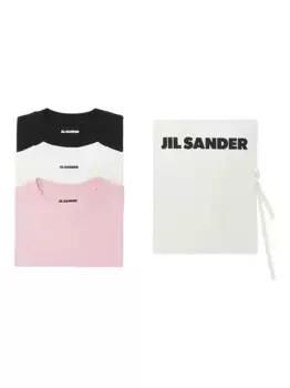 Футболка с короткими рукавами и логотипом (упаковка из трех штук) JIL SANDER, белый