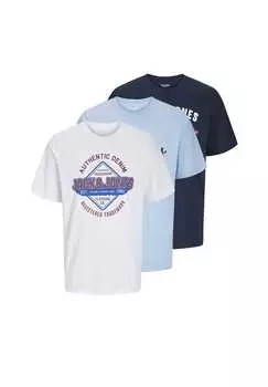 Футболка с короткими рукавами и логотипом упаковка из 3 шт. Jack & Jones, синий