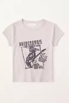 Футболка с короткими рукавами и логотипом в стиле вестерн другого цвета Abercrombie & Fitch, бежевый