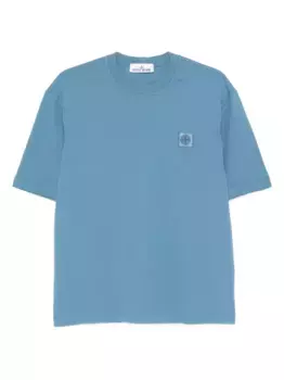 Футболка с короткими рукавами и нашивкой-логотипом Stone Island, синий