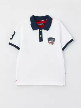 Футболка с короткими рукавами и принтом для мальчиков с воротником-поло SOUTHBLUE, буксе белый