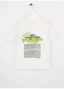 Футболка с короткими рукавами и принтом для мальчика цвета экрю 23SAB-89 Aeropostale, экрю