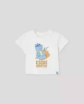 Футболка с короткими рукавами и принтом для малышей Baby El Corte Ingls, белый