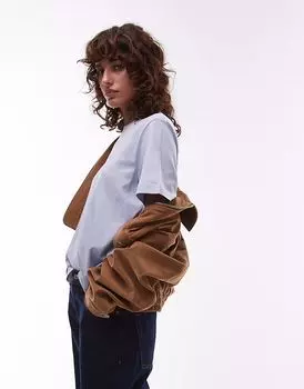 Футболка с короткими рукавами и принтом «& Other Stories» в синем меланжевом цвете