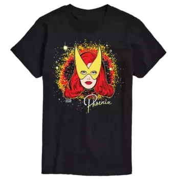 Футболка с короткими рукавами и принтом портрета Феникса из Людей Икс Marvel, черный