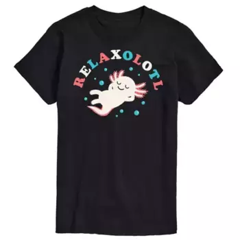 Футболка с короткими рукавами и принтом "relaxolotl" для больших и высоких Licensed Character, черный