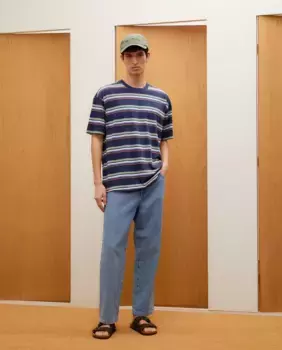 Футболка с короткими рукавами и разноцветными полосками Green Coast, синий