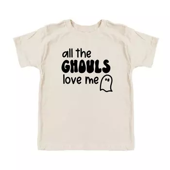 Футболка с короткими рукавами и рисунком All The Ghouls Ghost для малышей The Juniper Shop, цвет Cream