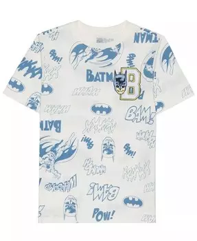 Футболка с короткими рукавами и рисунком Batman Big Boys Dc Comics, белый
