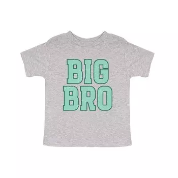 Футболка с короткими рукавами и рисунком Big Bro для малышей The Juniper Shop, цвет Heather Grey