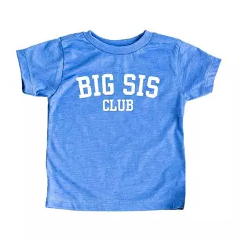 Футболка с короткими рукавами и рисунком Big Sis Club для малышей The Juniper Shop, цвет Columbia Blue