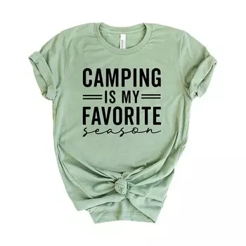 Футболка с короткими рукавами и рисунком Camping Is My Favorite Season Simply Sage Market, цвет Sage