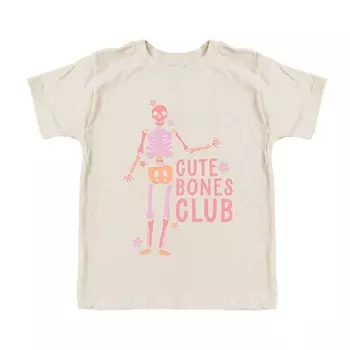 Футболка с короткими рукавами и рисунком Cute Bones Club для малышей The Juniper Shop, цвет Cream