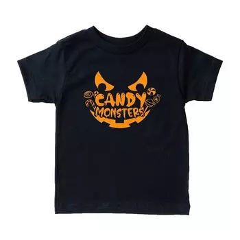 Футболка с короткими рукавами и рисунком для малышей Candy Monster с рельефным принтом The Juniper Shop, черный