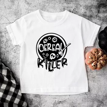 Футболка с короткими рукавами и рисунком для малышей Cereal Killer The Juniper Shop, цвет Heather Grey