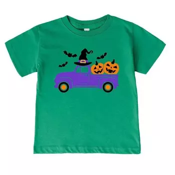 Футболка с короткими рукавами и рисунком для малышей Witch Farm Truck Truck The Juniper Shop, цвет Kelly