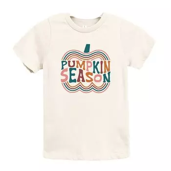 Футболка с короткими рукавами и рисунком для малышей в стиле ретро «Тыквенный сезон» The Juniper Shop, цвет Cream