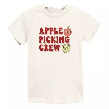 Футболка с короткими рукавами и рисунком для малышей с рисунком Apple Picking Crew The Juniper Shop, цвет Cream