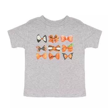 Футболка с короткими рукавами и рисунком для малышей-кокетки на Хэллоуин с бантом и рисунком для малышей The Juniper Shop, цвет Heather Grey