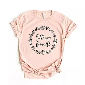Футболка с короткими рукавами и рисунком Fall Is My Favorite Simply Sage Market, цвет Blush