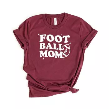 Футболка с короткими рукавами и рисунком Football Mom Stars Simply Sage Market, цвет Maroon