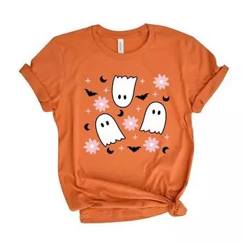 Футболка с короткими рукавами и рисунком Ghost Flowers Simply Sage Market, оранжевый